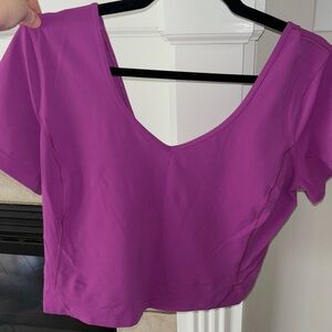 Lululemon size 12 crop top. Purple. EUC